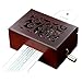 Youtang Vintage Carved Wood 15 Note Mechanism Musical Box Handcrank Music Box Gift