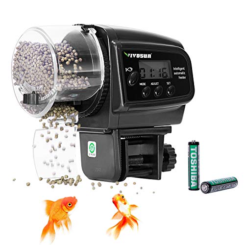 VIVOSUN Programmable Automatic Fish Feeder with Volume Timer Control
