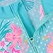 TFJH E Girls Swimsuit Rashguard Suit UPF 50+ UV One Piece,Cyan Short 10A