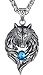 Aoiy Men's Stainless Steel Tribal Wolf Biker Pendant Necklace, 24