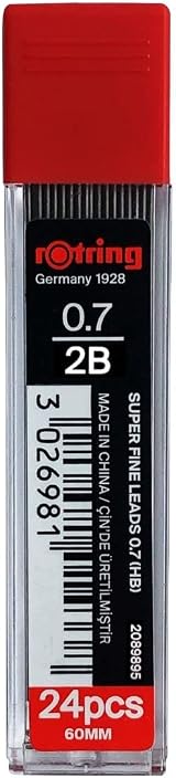 rOtring 0.7mm 2B Super-Polymer Leads Pack of 3 Tubes 72 Leads Total view 2