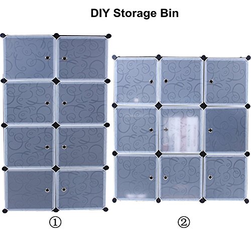 9-Cube Storage DIY Cube Organizer Cabinet 3-Tier Bookcase Storage Cube Organizer Closet with Door