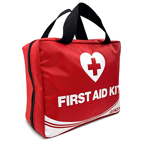 Risen 180 Piece First Aid Kit, Emergency Survival Trauma Kit with FDA OSHA Compliant for Home, Workplace, Vehicle, Travel, Camping, Backpacking Outdoor