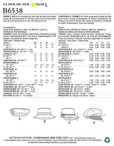 Butterick Patterns B6538OSZ Misses' Hats - Thumbnail 5