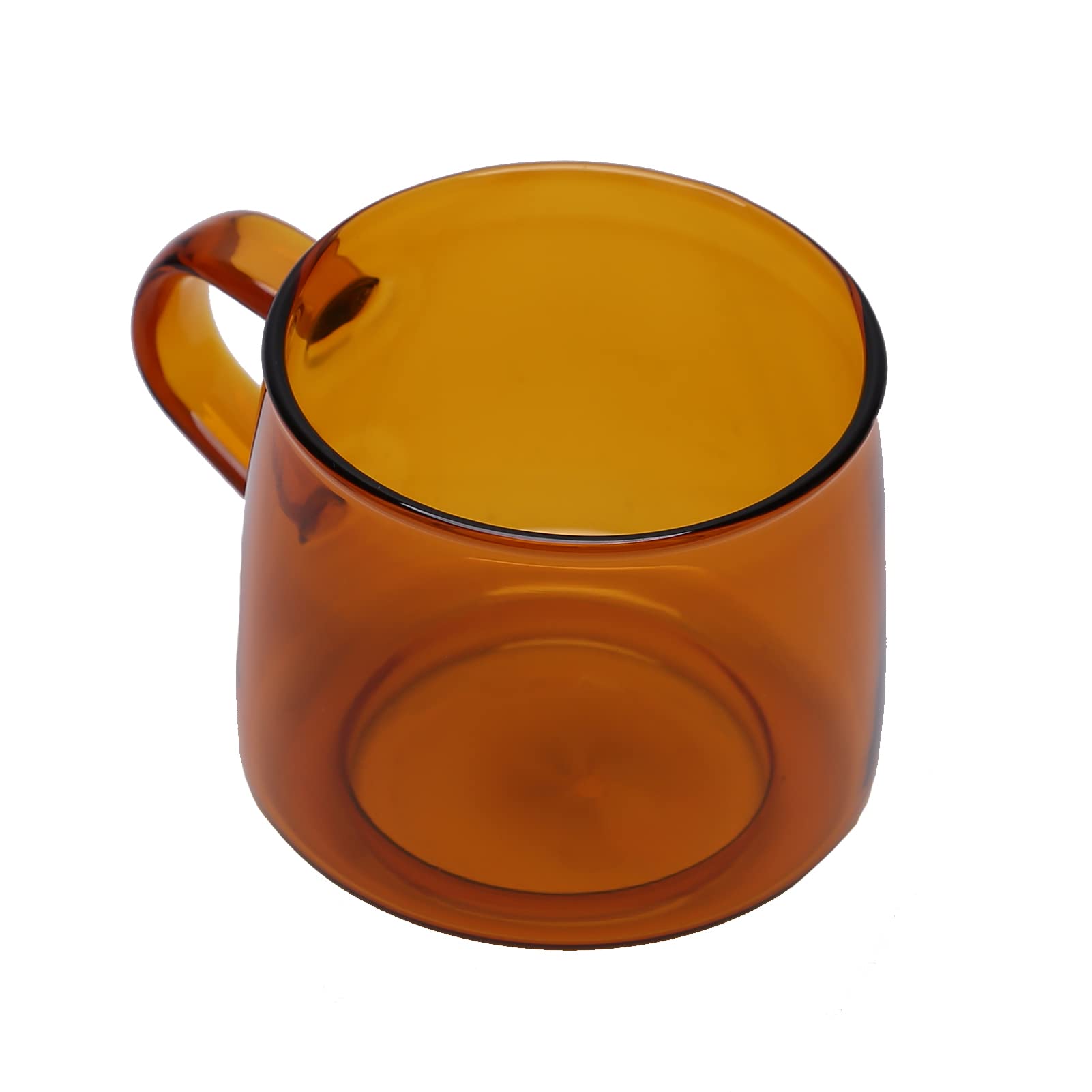 Cyrank Glass Mugs for Hot Beverages, 350ml Clear Glass Coffee Cup Heat Resistant Glass Mug Drinking Milk Cup Glass Tea Cup Tea Mugs with Handles for Water Tea Espresso(Amber)