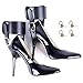 Aaijia Womens Double Ankle Connection High Heels Fixed Lacing Adjustable Black Leather Belt Arm Sport Tactics Suit (Padlock 4 Pieces) (Black)