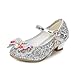 YING LAN Girls Cosplay Dress Wedding Party Shoes Glitter Sequins Low Heel Mary Jane Princess Shoes