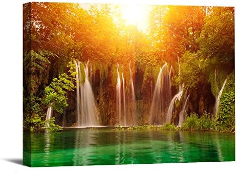 1 Piece With Framed Prints Artwork Waterfall Pictures Paintings on Canvas Wall Art for Home Decor 12"X16" Ready to Hang (1)