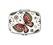 LuxSweet Pill Box,Gold Purple Vintage Butterflies and Flowers Custom Personlized Rectangular Pill Case Holder Decorative Box Pocket Purse Travel Pill Vitamin Tablet Medicine Case