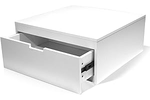 LYASIL Laundry Pedestal with Storage Drawer, Heavy Duty Washer Dryer Pedestal 28" Universal Fit Anti-Vibration Washing Machine Riser, 770 LBS Capacity (White)