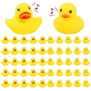 aovowog Bath Toys Rubber Duck Yellow Squeaky Mini Duck Baby Shower Beach Bathtime Water Toys [50 Pack]