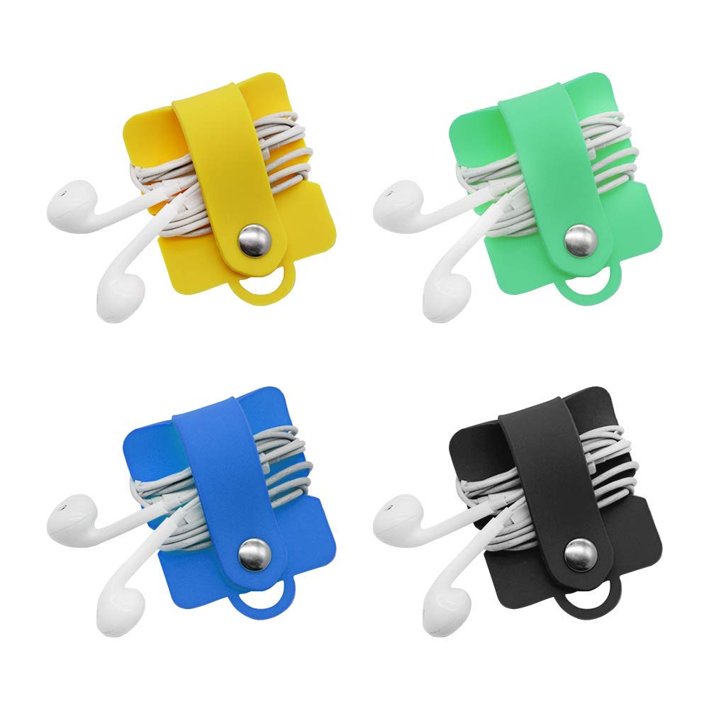 SITAKE 4 Pcs Headphones Cord Organiser Holder, Earbuds Straps Holder, Headset Wrap Winder And Cord Manager Cable Winder, Keep The Cords And Usb Cable Wires From Getting Tangled