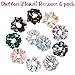 Pack of 24 Chiffon Flower Hair Scrunchies,Velvet Colorful Hair Ties,Elastic Hair Bobbles for Ponytail Holder,Hair Accessories Ropes Scrunchie for Women Mixcolor Flower Printed Solid Color
