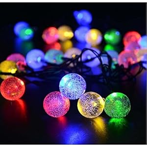 100 LED Crystal Ball Christmas String Lights Indoor Outdoor (Multi-Color)