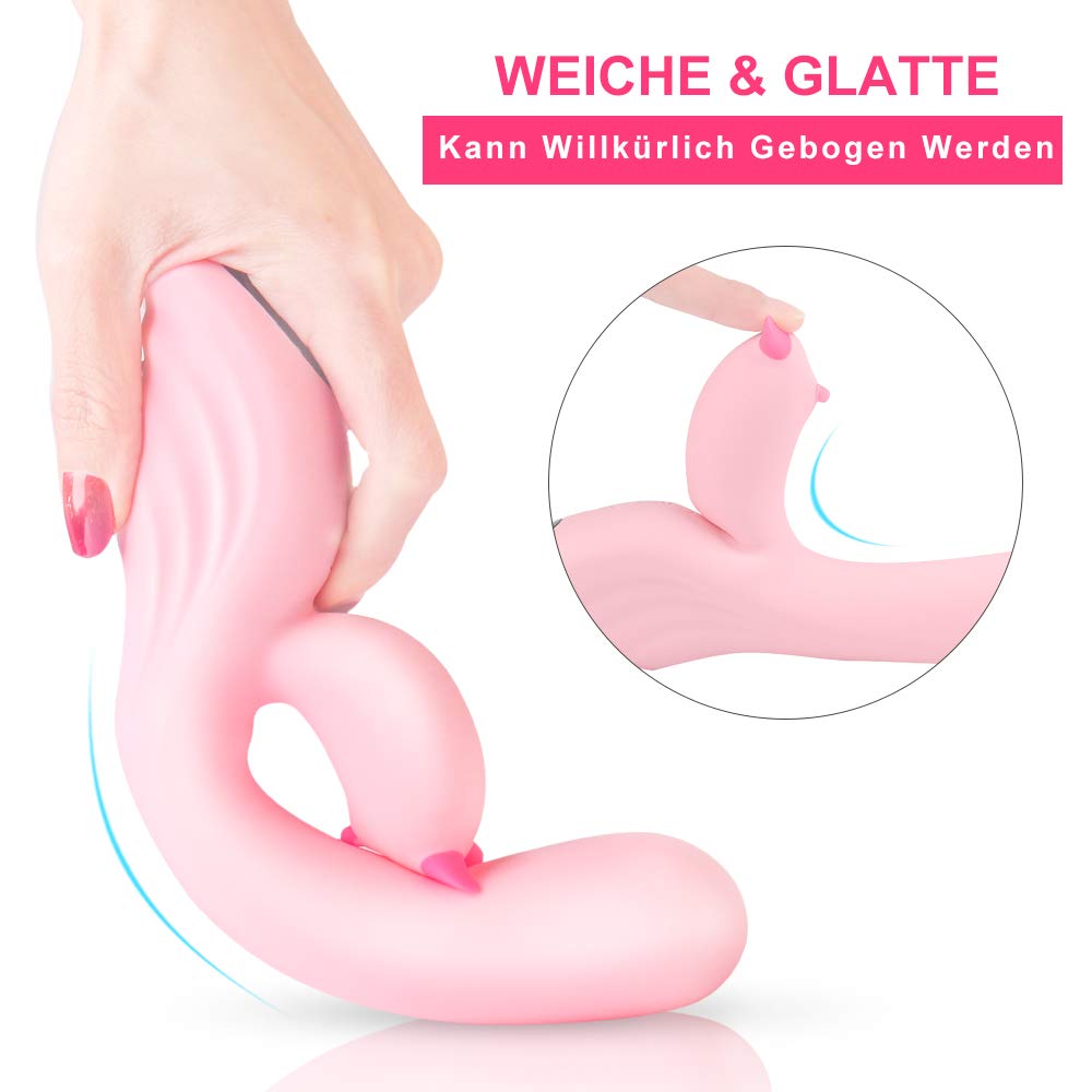 Delphin Vibratoren für sie mit Klitoris und G-Punkt Stimulation, Treediride Dildo Massagegerät mit Dual Motor & 9 Vibrationsmodi Sexspielzeug