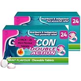Double Action Mint Chewable 24 Tablets GAV -2 Pack (Total 48 Tablet) | Double Action Mint