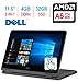 2018 Dell Inspiron 3000 11.6” 2-in-1 Touchscreen Laptop/Tablet PC, 7th Gen AMD A6-9220e 2.5GHz Processor, 4GB 2400MHz DDR4, 32GB SSD, Bluetooth, WiFi, MaxxAudio, Windows 10-Grey