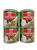 Morga USDA-ORGANIC Vegetable Bouillon Powder (4 Cans x 5.3oz / 150g) (Veggie Broth / Stock / Base / Soup / Cubes / Herbs / Seasoning)