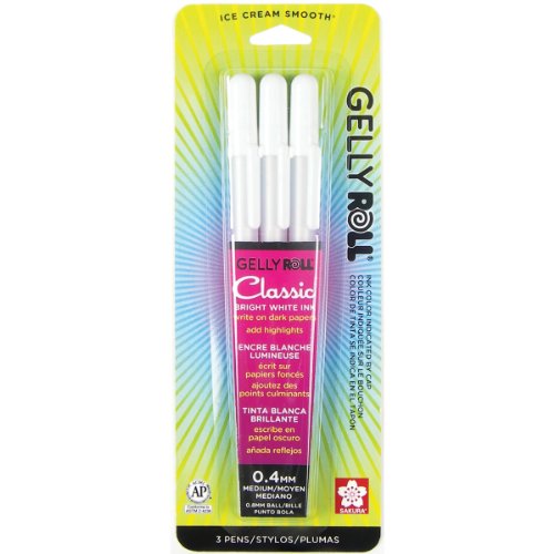 Sakura 37488 3-Piece Gelly Roll Blister Card Medium Point Gel Ink Pen Set, White Sakura 37488 3-Piece Gelly Roll Blister Card Medium Point Gel Ink Pen Set, White