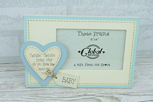Global Designs Baby Photo Frame Twinkle Twinkle Blue Boy Picture Nursery Decor Scan 4 x 6 F0198