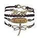 Doinshop Women Vintage Wrist Bracelet Adjustable Infinity Charm Bracelet Wristband Tree Cuff Jewelry (believe 8)