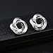 Mytys Big Silver Earrings for Girls Matte Brushed Circle Cross Women's Jewelry Earrings Studs