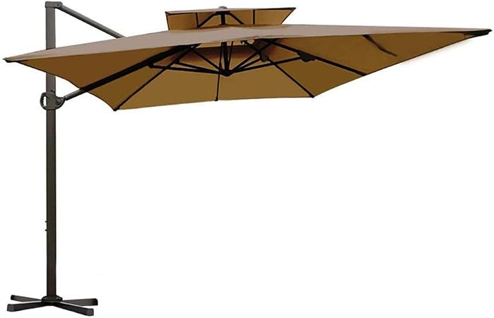 Abba Patio Rectangular Offset Cantilever Dual Wind Vent Patio Hanging Umbrella With Cross Base 9 By 12 Feet Dark Brown Amazon Ca Patio Lawn Garden