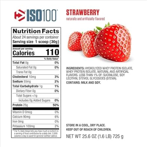 Dymatize ISO 100 Whey Protein Powder with Hydrolyzed Whey Isolate