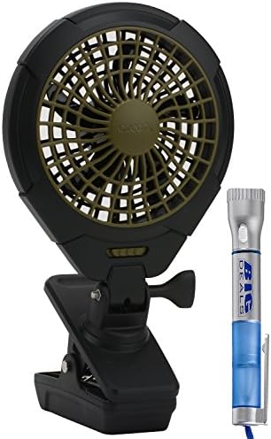 02cool Battery Operated Clip Fan with Bonus Flash Light