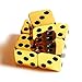 5Pcs D6 16mm Metal Alloy Custom & Unique Dice - Highly Polished Premium Edition (Gold Body/Black pips)