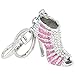EVER FAITH Austrian Crystal Enamel Sexy High Heel Shoe Keychain Clear