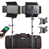 (2 Pack) VILTROX 45W/4700LM Video LED Light 3300K-5600K Lamp CRI 95+ Light Kit for Portrait Wedding News Interview Children Macro Still Life Photography