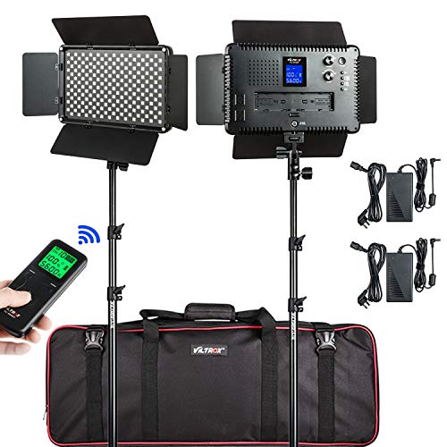 (2 Pack) VILTROX 45W/4700LM Video LED Light 3300K-5600K Lamp CRI 95+ Light Kit for Portrait Wedding News Interview Children Macro Still Life Photography