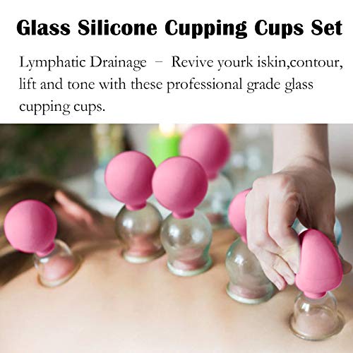 SETROVIC 4 Pieces Glass Silicone Cupping Cups Set Massage Vacuum Suction Cupping Tools Anti Cellulite Lymphatic Therapy… - Image 4