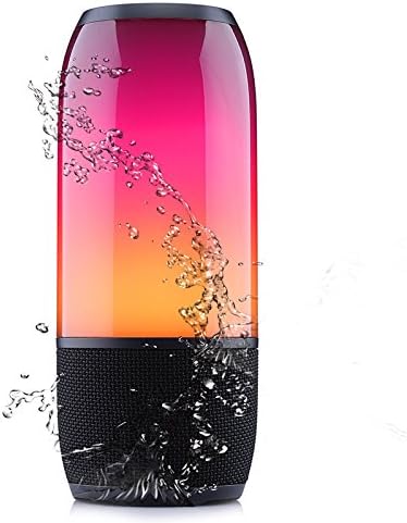 Pulse 3 Portable Wireless Bluetooth Shower Speaker, with 360° LED Lightshow and Sound, IPX7 waterproof, Voice Assistant Integration, Hands-Free Speakerphone, Subwoofer, Rechargeable battery (Black)