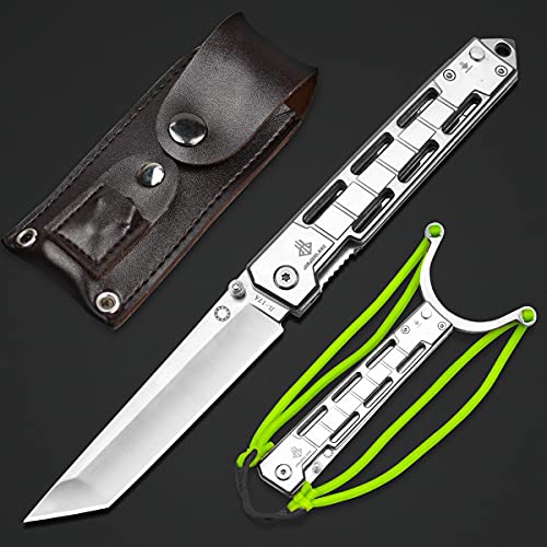 NedFoss Pocket Knife, 8'' Tanto Hunting Folding Knife with Glass