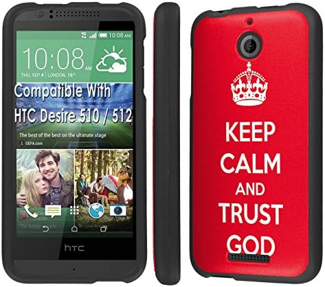 Htc Desire 510 / 512 Case, [NakedShield] [Black] Total Armor Protection Case - [Keep Calm and Trust God] for Htc Desire 510 / 512