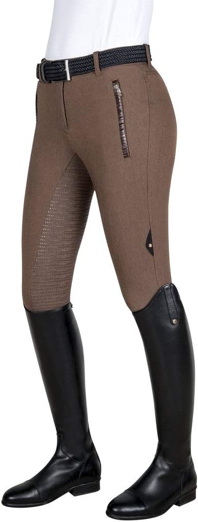 Equiline Natalia Women's Full Grip Riding Trousers Size 42 Tobacco