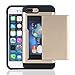 iPhone 7 Plus Case, Moonmini Card Holder Slim Fit Dual Layer Protection Wallet Card Slot Shockproof Bumper Cover for iPhone 7 Plus (2016) - Golden