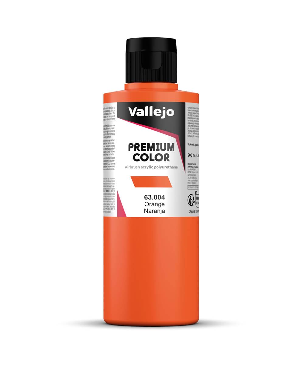 Vallejo AV Premium Color, 200ml, Opaque Orange, Model paint, VAL63004