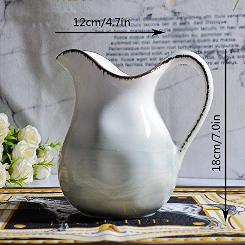 Lattiera Grande Brocca di latte dipinta a mano Brocca europea Materiale ceramico della brocca di grande capacità 1200ml… - immagine 3