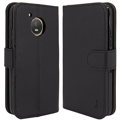 Moto E4 Case, TAURI [Stand Feature] PU Leather Wallet Case with Card Pockets Protective Flip Cover For Motorola Moto E4 / Moto E 4th Generation (Not fit for Moto E4 Plus) - Black - Thumbnail 2