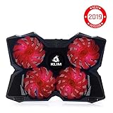 KLIM Wind Laptop Cooling Pad + Laptop Stand with 4 Fans at 1200 RPM + Rapid Action Cooling Fan + Laptop Cooler Compatible Between 10 and 19 inches + Laptop Cooling Fan + New 2020 Version - Black