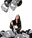 Confetti Balloons with Ribbon Roll, Glue Dots, Clips to Tie | Black & White 61 Pack | Premium Quality Balloons for Wedding Decoration, Birthday Party, Proposal | 12 Inch Prefilled | by Tom&Luca