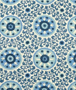 Waverly Tribal Thread Azure Home Decor Drapery Fabric & Upholstery Fabric By The Yard