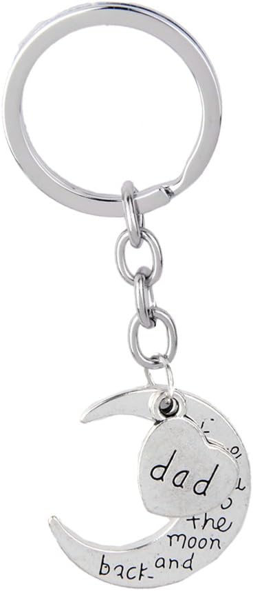 Amazon Co Jp Yotijar メタルファミリーネームムーンラブハートキーリングチェーンキーリングバースデーギフトバッグチャーム 6 ホーム キッチン