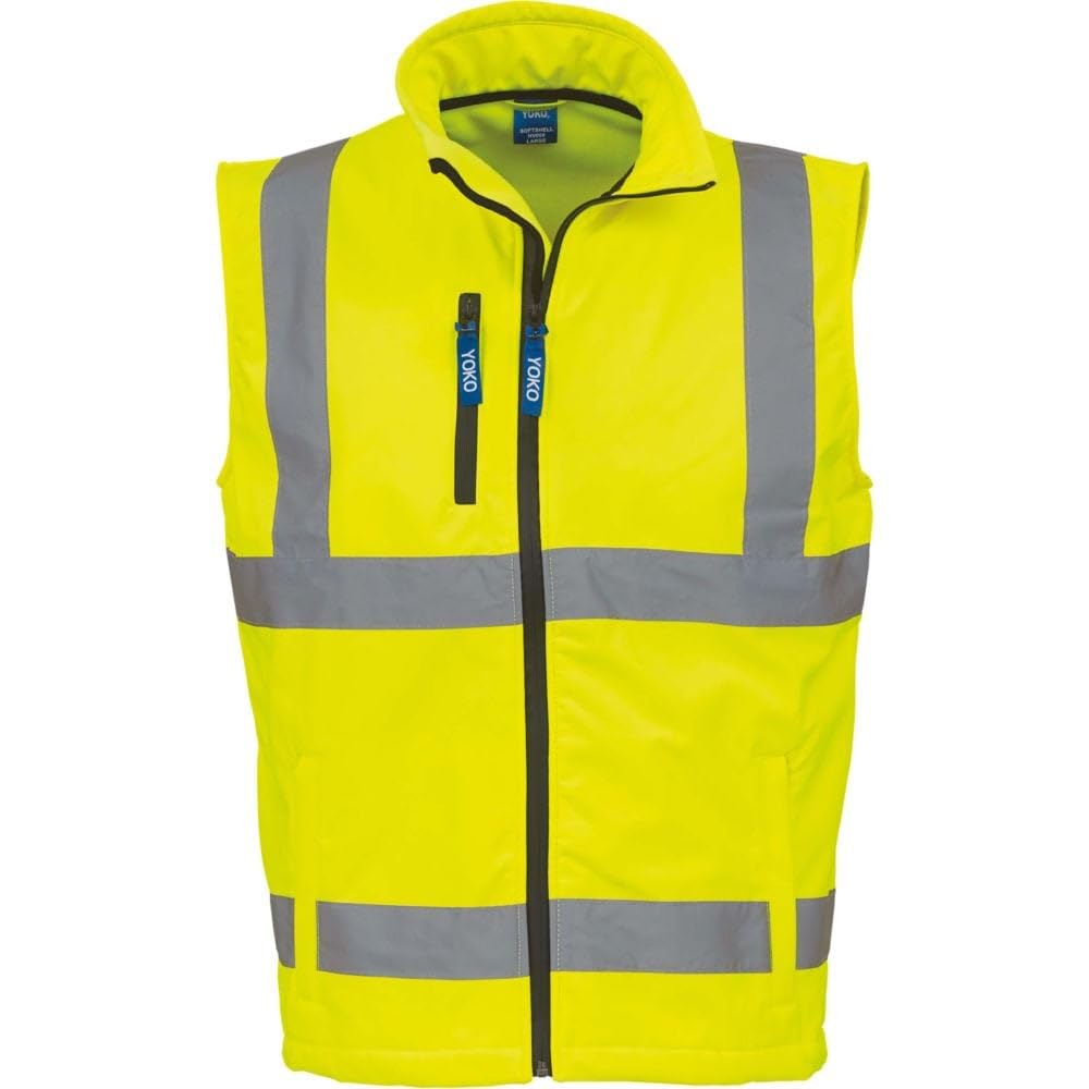 Yoko Men's Yk050/Hv006 Hi vis Softshell Gilet, Yellow, S UK