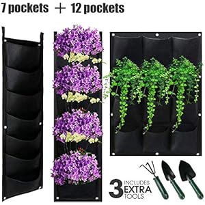 Mastertop Maceta colgante vertical con 7 y 12 bolsillos para montar en