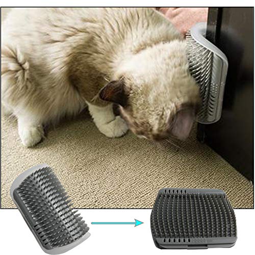 JAKI Cat Self Groomer Brush, 4 Pack Cat Corner Self Groomer Massage