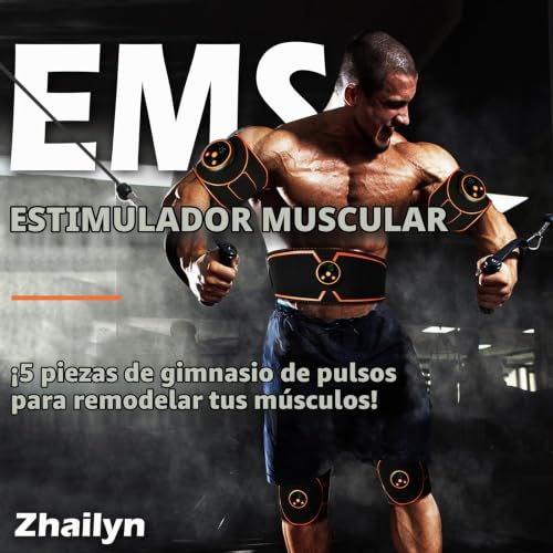 Abdominales Electroestimulacion, Electroestimulador Muscular Abdominales, EMS Electroestimulador Muscular, USB Recargable Hombresy&Mujeres Ejercitador del Abdomen/Brazo (8 Modos +19 Intensidads)